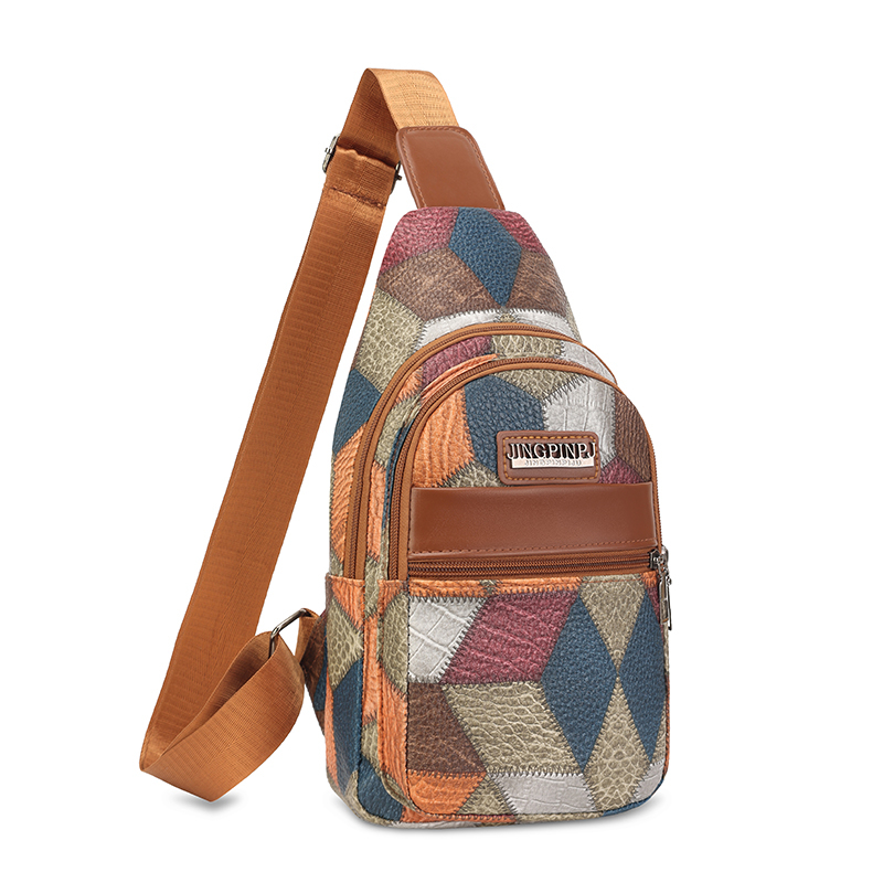 Women Bags Pack - حقيبة صدر بنمط مرقع للجنسين، حقيبة
