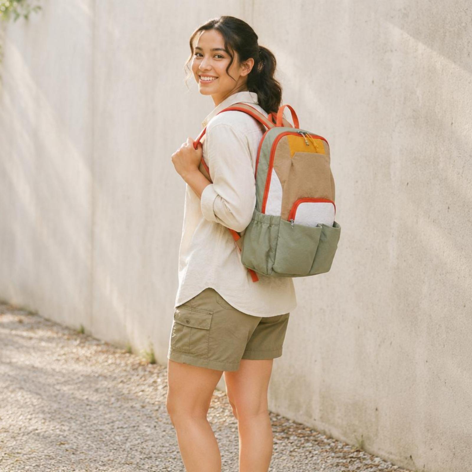 Women Bags Pack - حقيبة ظهر كلاسيكية مستطيلة الشكل خفيفة
