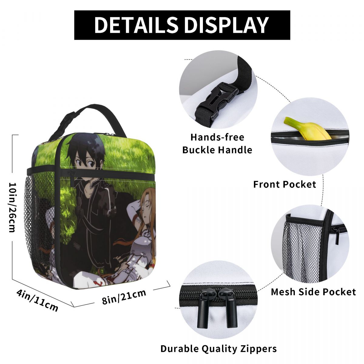 حقيبة غداء معزولة بتصميم أنمي  - مراجعة Women'S Bag Online وسعره
